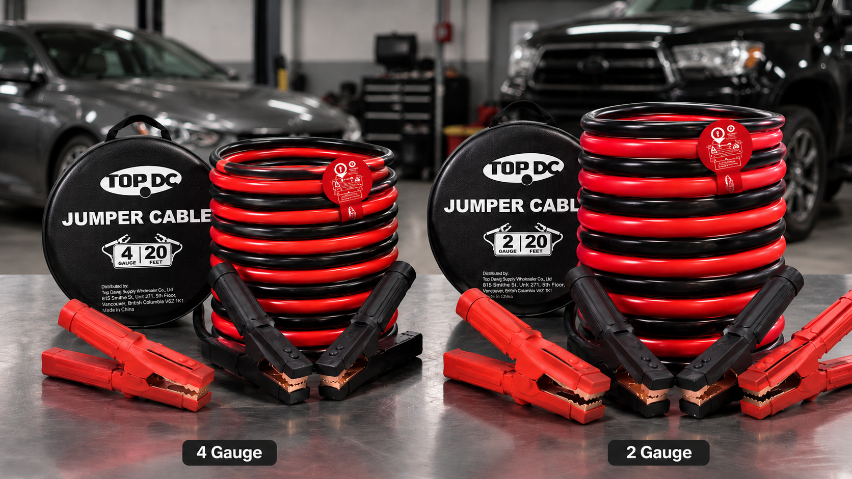 2 gauge vs 4 gauge jumper cables comparison for cars SUVs and trucks