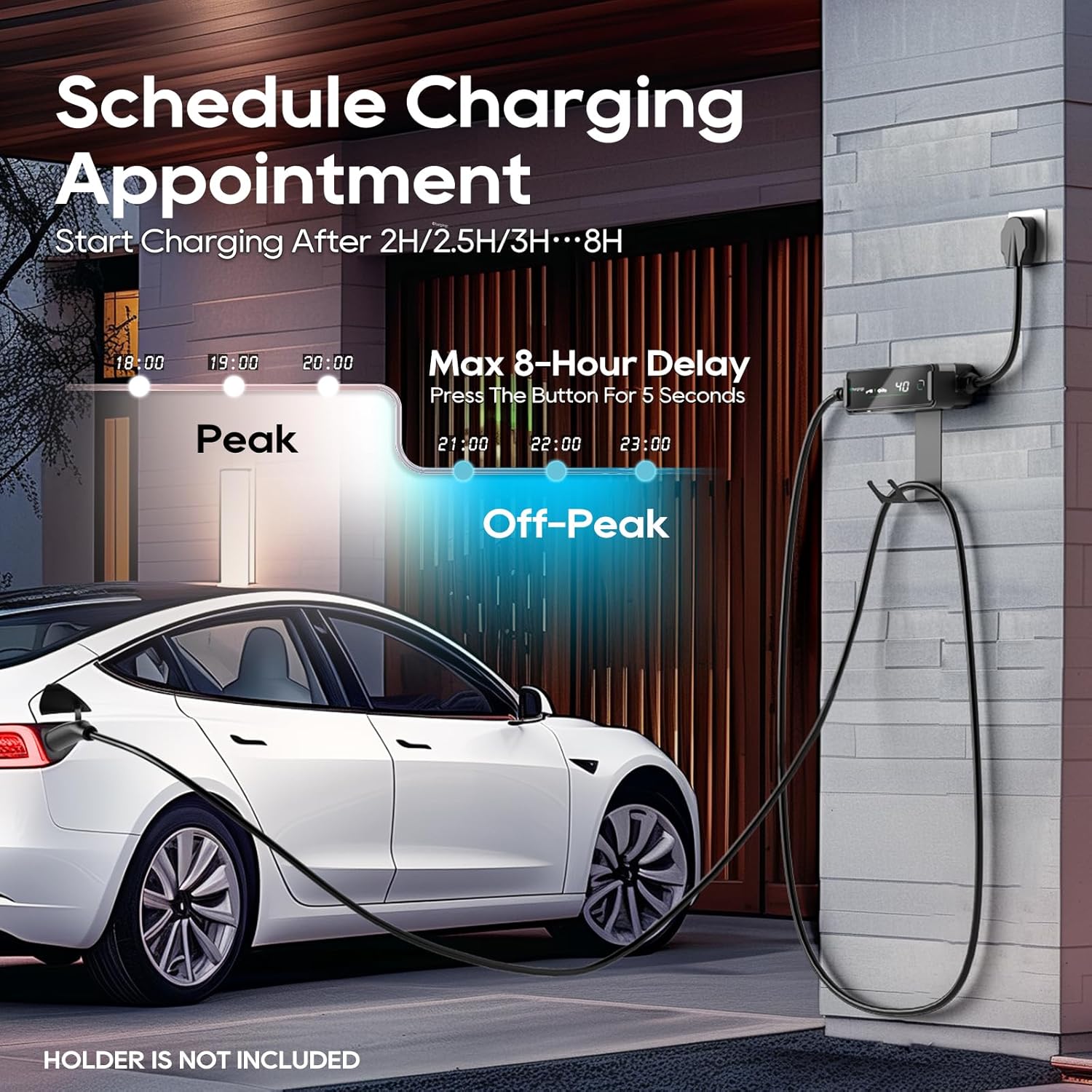 Chargingo 40A Portable Tesla EV Charger | NACS, 9.6kW, 25-ft Cable