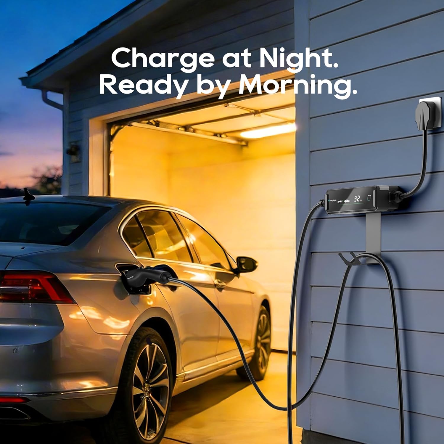 Tesla Portable Level 2 EV Charger 32A NEMA 14-50, 25ft SAE J1772 Adjustable