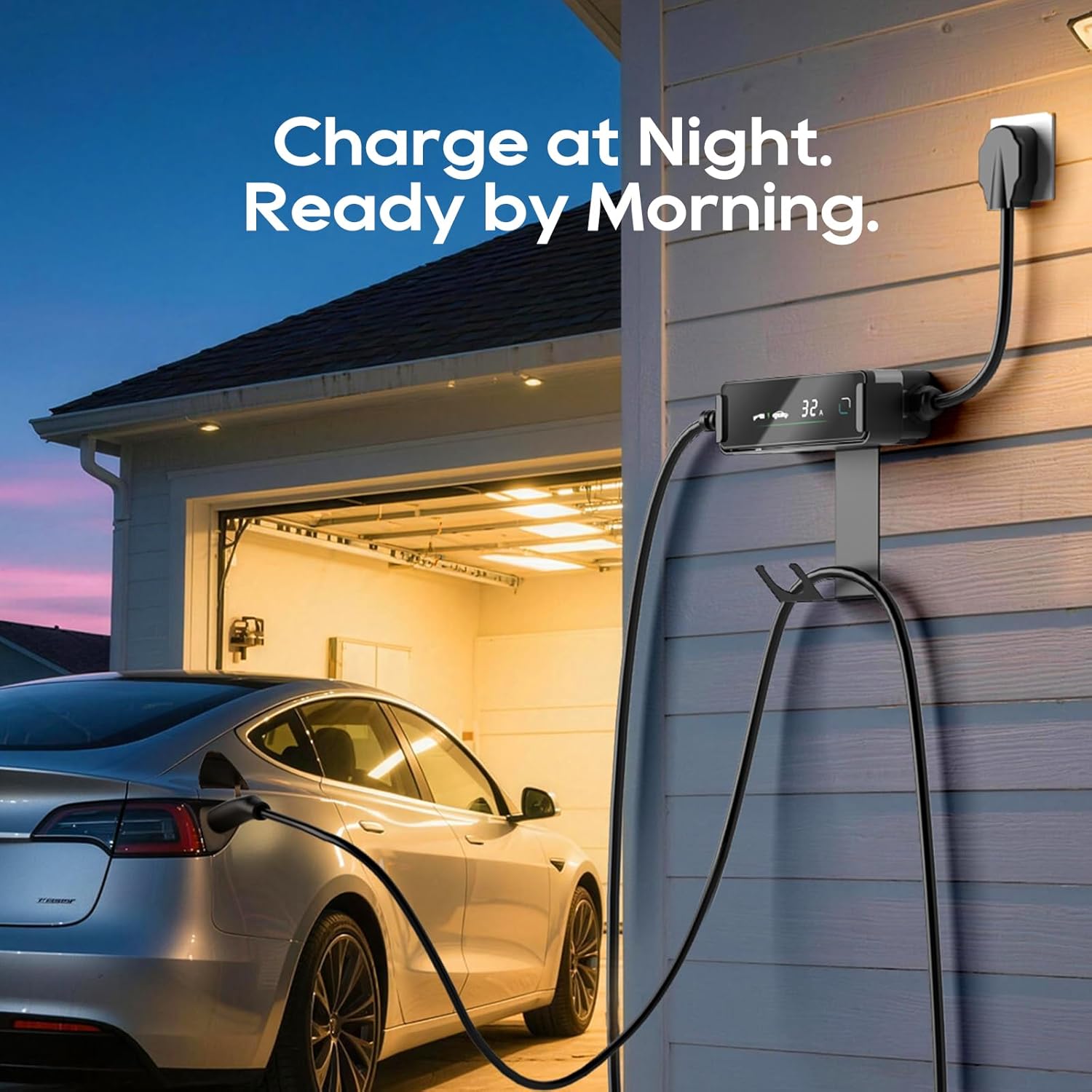 Chargingo 32A Portable Tesla EV Charger | NACS, NEMA 14-50, 25-ft Cable
