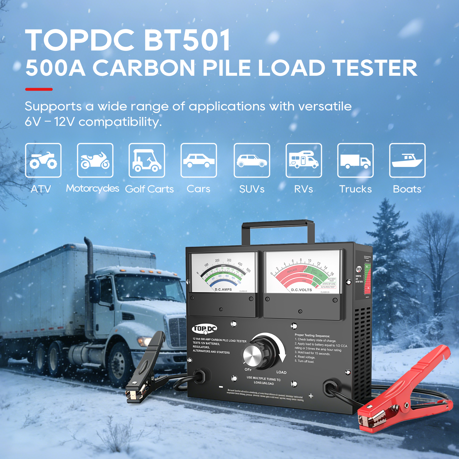 TOPDC Pro 500A Carbon Pile Load Tester