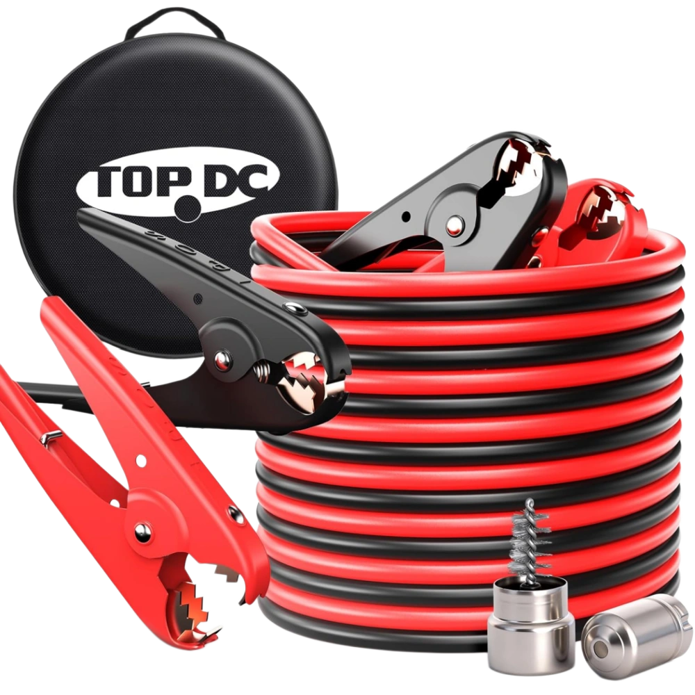 TOPDC 2 Gauge 16 Feet Jumper Cables for Car, SUV and Trucks Battery with Carry Bag