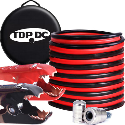 TOPDC 2 Gauge 20ft Heavy-Duty Jumper Cables