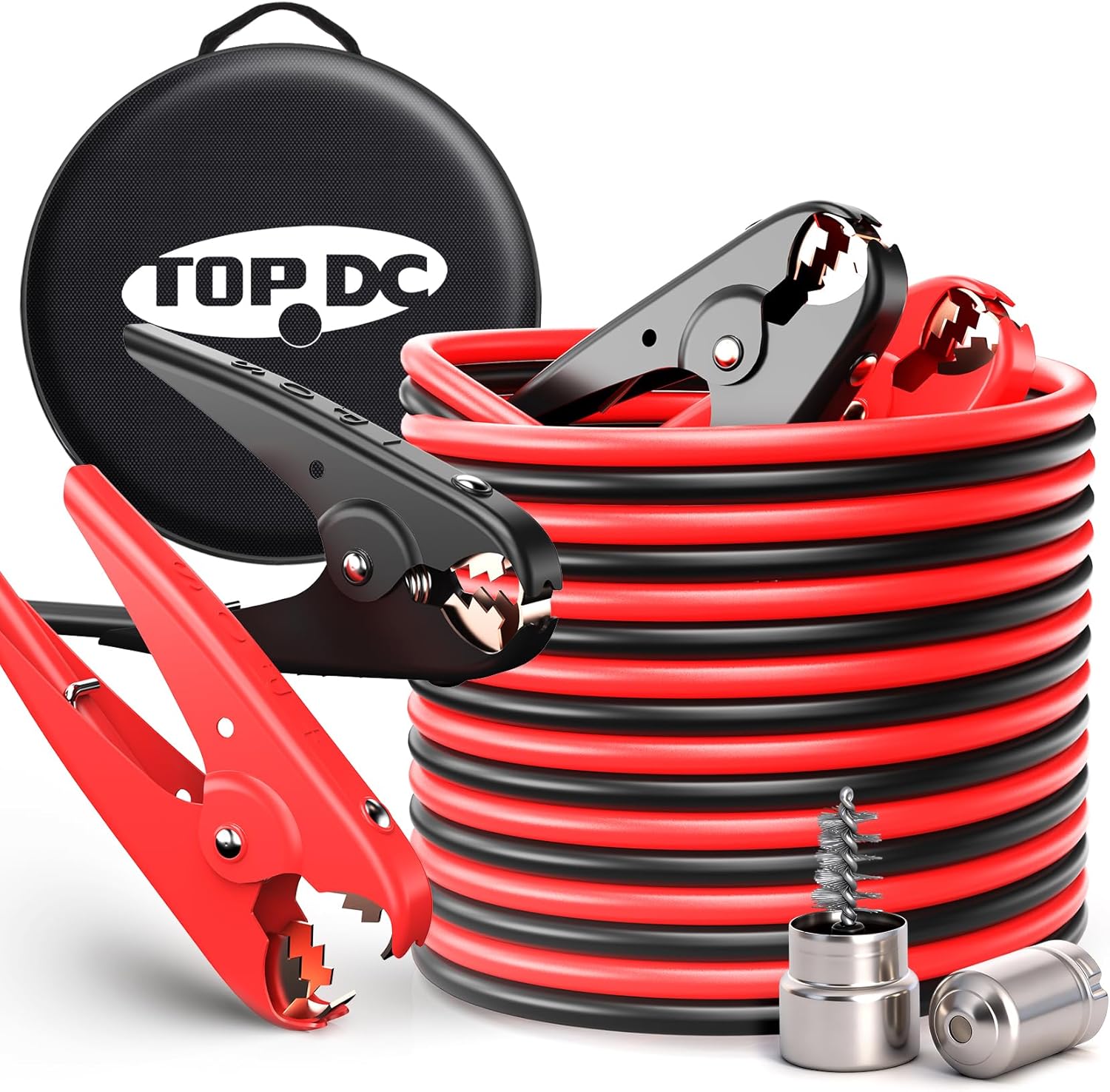 TOPDC 2 Gauge 16ft Heavy-Duty Jumper Cables