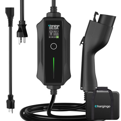 Chargingo 16A Portable EV Charger | 120V/240V Level 1+2, J1772, 25-ft Cable