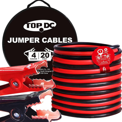 TOPDC 4 Gauge 20ft Heavy-Duty Jumper Cables