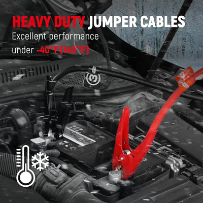 TOPDC 2 Gauge 20ft Heavy-Duty Jumper Cables