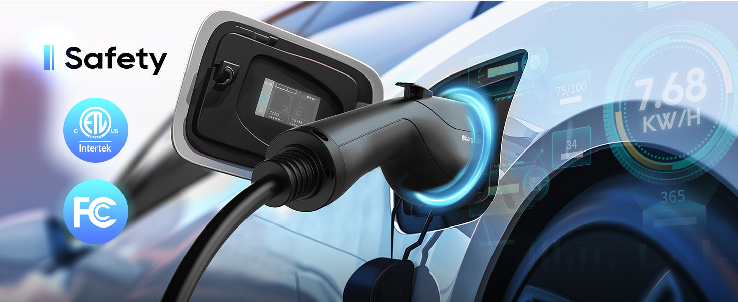 Chargingo 32A EV charger with ETL and FCC certification for safe home electric vehicle charging