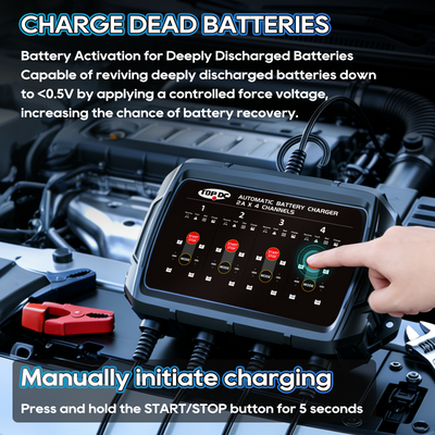 TOPDC battery activation mode for deeply discharged batteries
