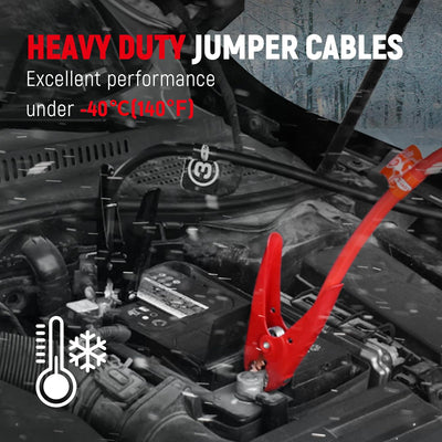 TOPDC 1 Gauge 25ft Heavy-Duty Jumper Cables