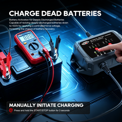 TOPDC 2-Bank 4A 6V/12V Battery Charger for Dual-Battery Care