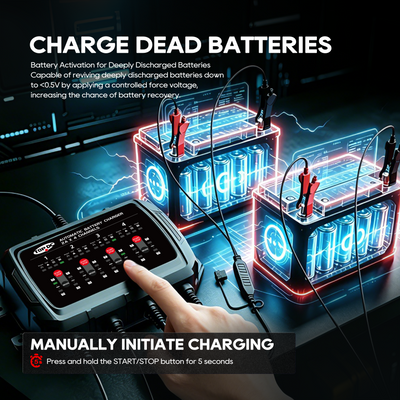TOPDC 4-Bank 8A Battery Charger for Multi-Vehicle Care