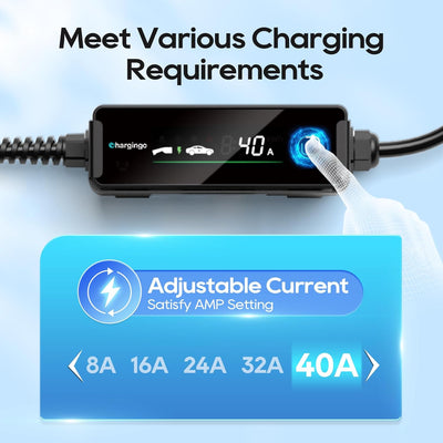 Chargingo 40A Portable Tesla EV Charger | NACS, 9.6kW, 25-ft Cable