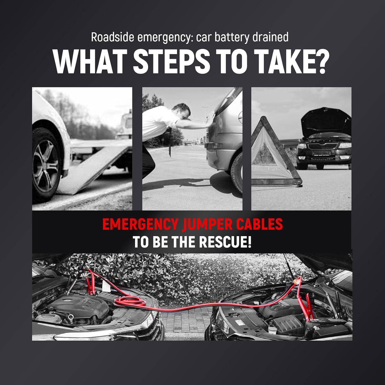 TOPDC 4 Gauge 16 Feet Jumper Cables for Car, SUV and Trucks Battery with Carry Bag