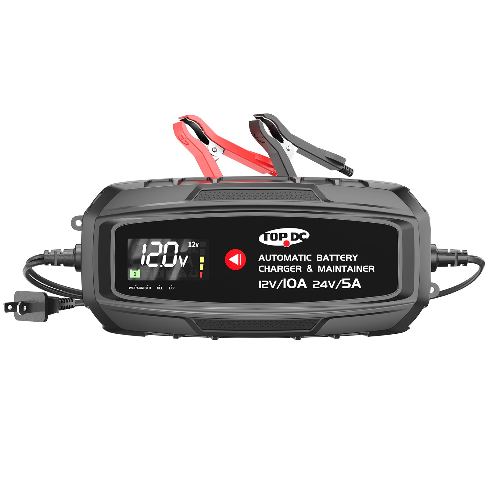 TOPDC 10A 12V/24V Smart Battery Charger