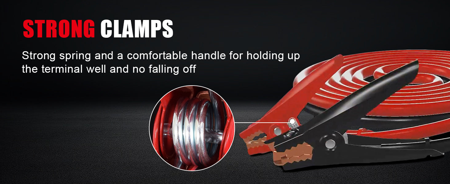 TOPDC heavy duty jumper cable clamps with strong grip for reliable battery connection